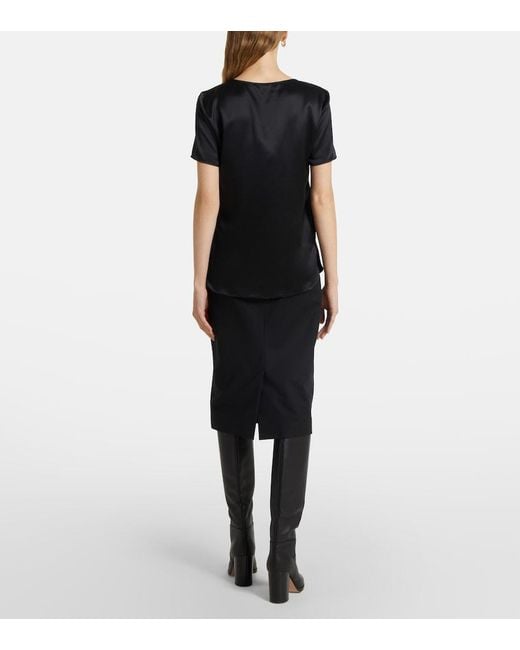 Max Mara Black Dida Silk Top