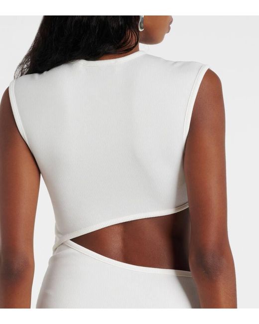 Christopher Esber White Maxikleid Concave Stone