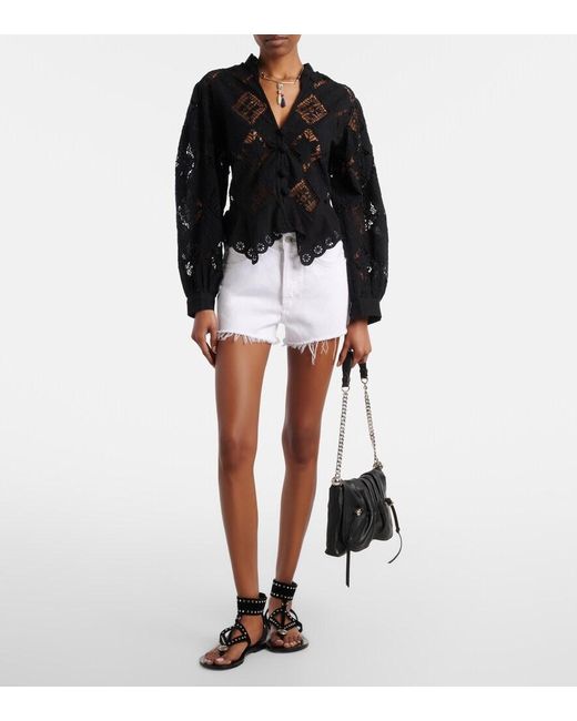 Agolde White Parker Denim Shorts