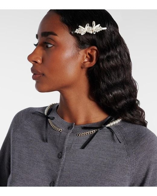 Fermacapelli Con Perle Bijoux di Simone Rocha in Natural