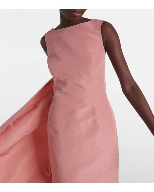 Robe Longue En Soie Oscar de la Renta en coloris Pink