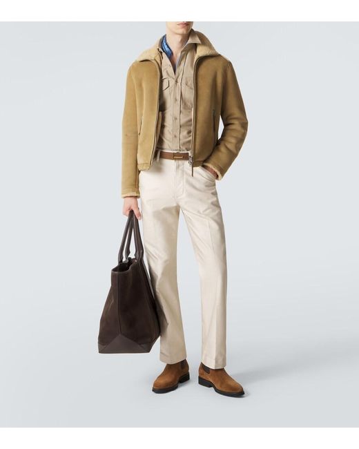 Tom Ford Natural Cotton Moleskin Shirt for men