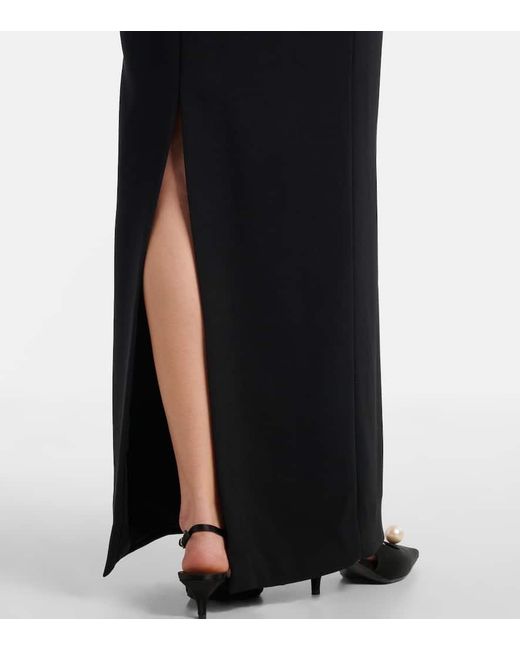 Self-Portrait Black Robe Aus Crepe Mit Zierperlen