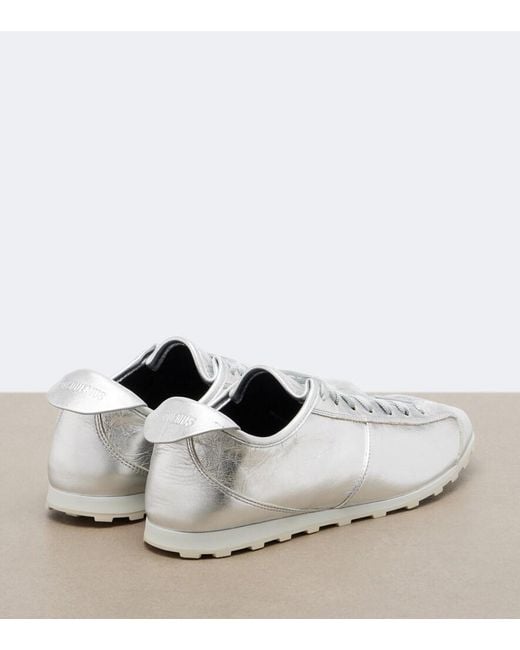 Jacquemus White Tennis Metallic Leather Sneakers