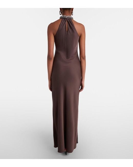Jonathan Simkhai Purple Embellished Satin Gown