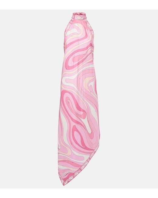 Emilio Pucci Pink Maxikleid Marmo Aus Seide