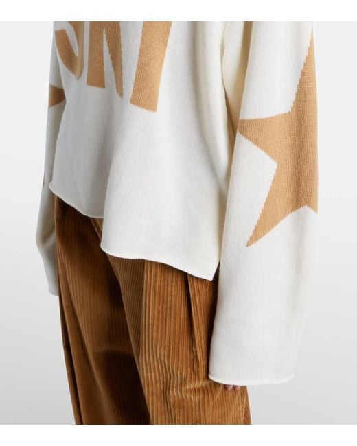 Goldbergh White Wool-Blend Turtleneck Sweater
