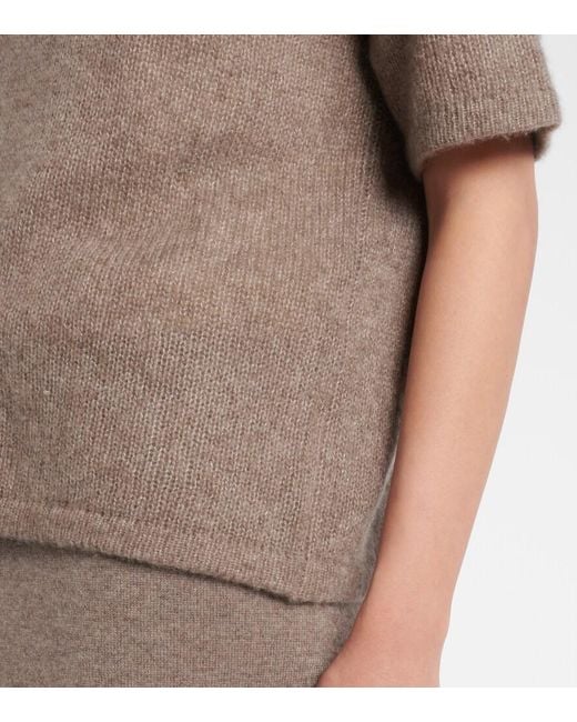 Lisa Yang Brown Cecelia Cashmere And Silk T-Shirt