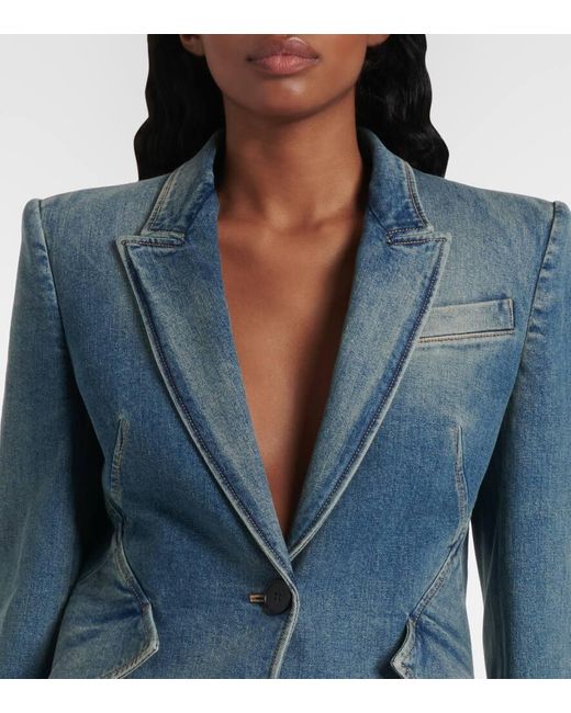 Alexander McQueen Blue Blazer Aus Denim