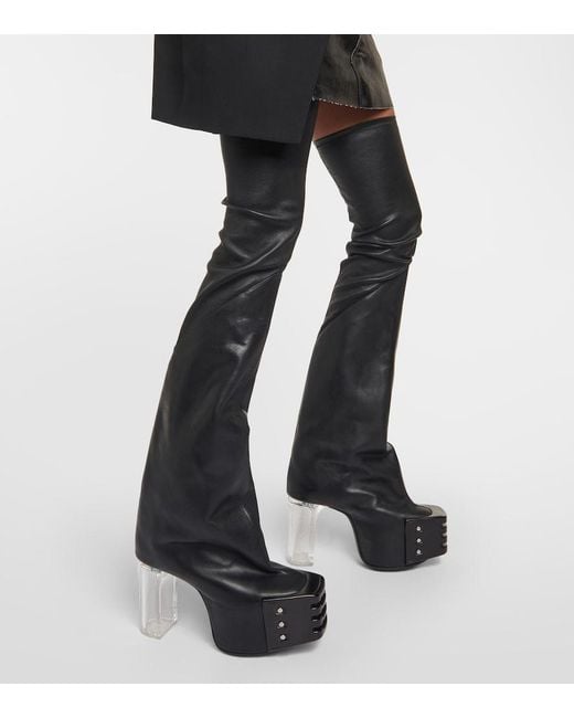 Rick Owens Black Platform Boots