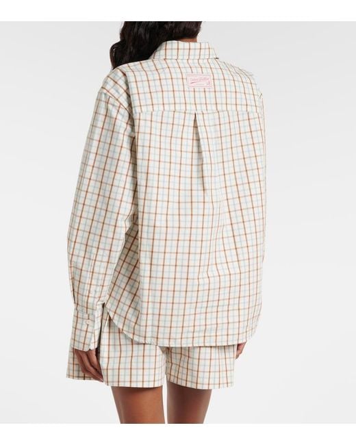 Victoria Beckham White Ellis Checked Cotton Shirt