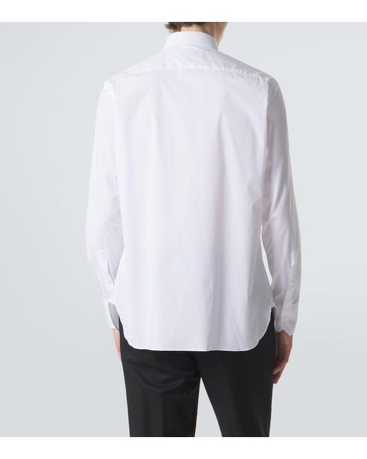 Zegna White Cotton-Blend Poplin Shirt for men
