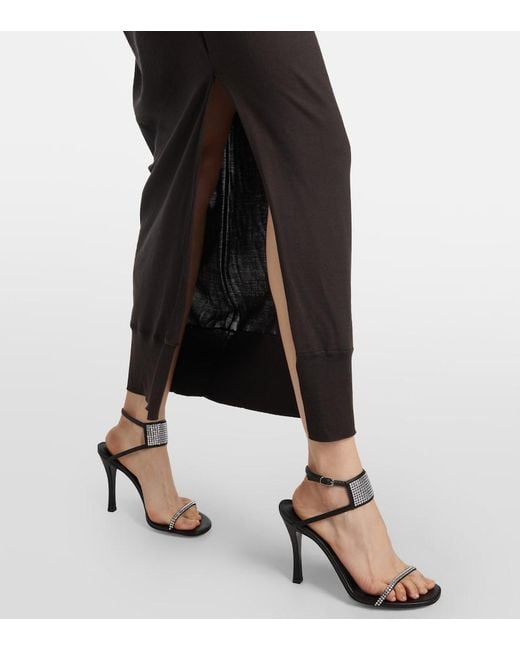 Stella McCartney Gray Draped Wool Maxi Dress