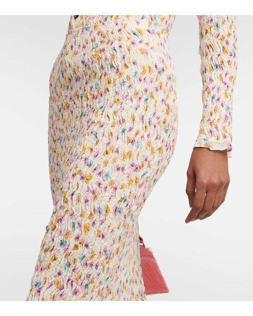 Dorothee Schumacher Natural Floral Plisse Midi Skirt