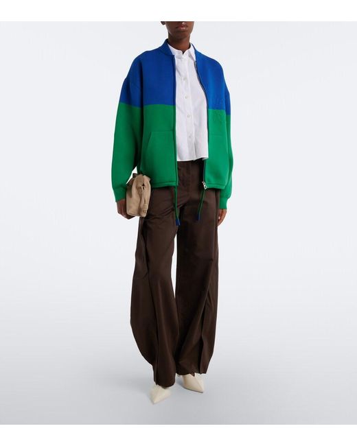 Loewe Green Anagram Cotton-Blend Cardigan