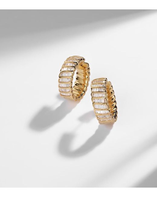 Anita Ko White Zoe 18Kt Hoop Earrings With Diamonds