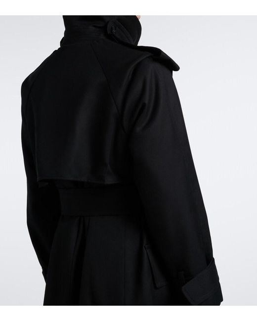 Victoria Beckham Black Philippa Virgin Wool Twill Trench Coat