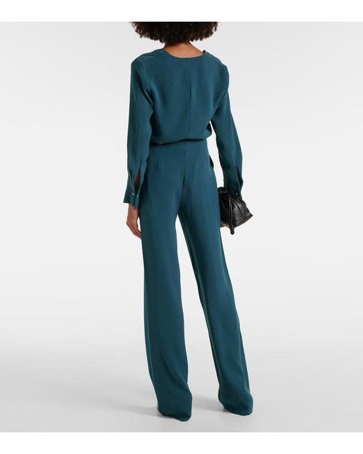 Max Mara Blue Medusa High-Rise Straight Pants