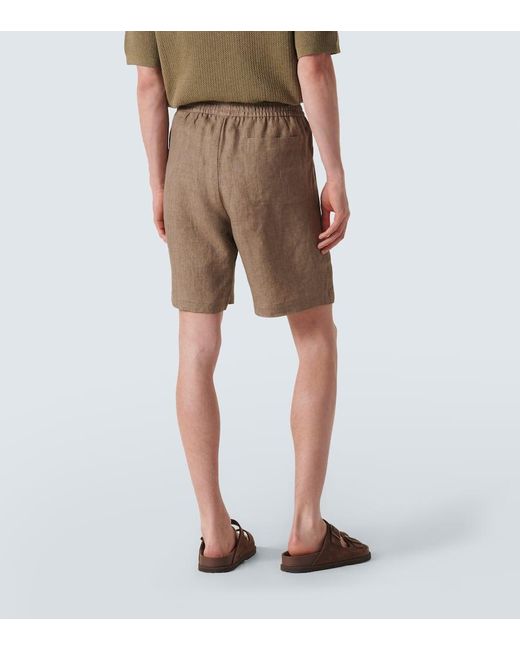 Shorts in lino di Sunspel in Natural da Uomo