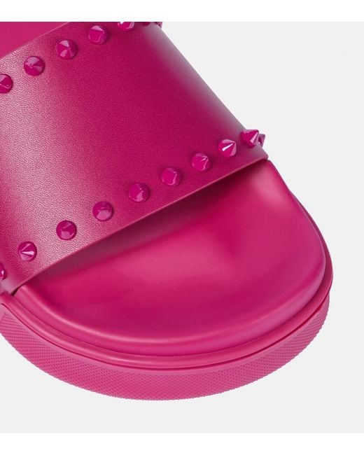 Christian Louboutin Purple Pool Stud Embellished Slides