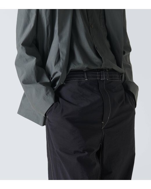 Lemaire Black Cotton-blend Tapered Pants for men