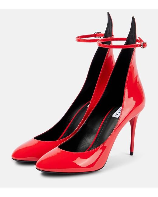 Alaïa Red Decollete Patent Leather Pumps