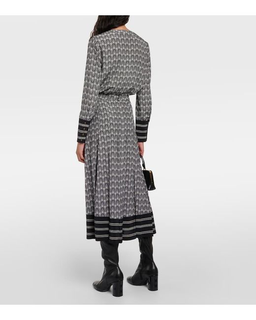 Jupe Midi Norris En Soie Melangee A Logo Veronica Beard en coloris Gray