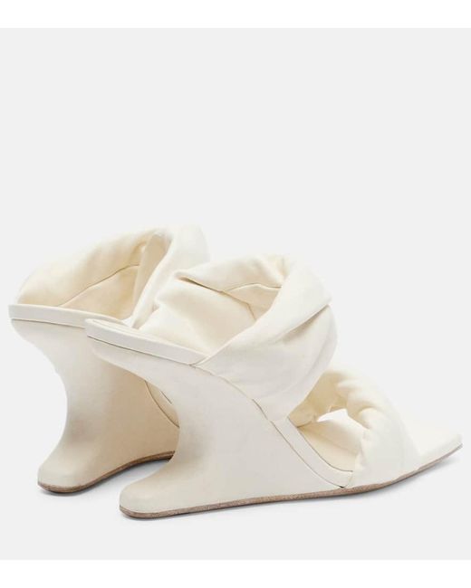 Rick Owens White Twisted Cantilever 80 Leather Mules