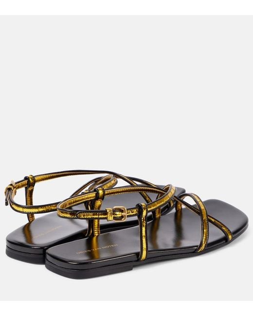 Dries Van Noten Metallic Leather Sandals