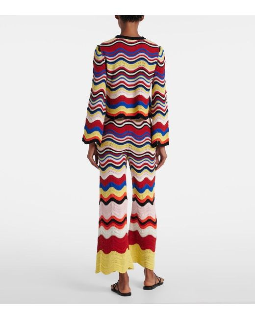 Top Chevron De Croche De Algodon LaDoubleJ de color Blue