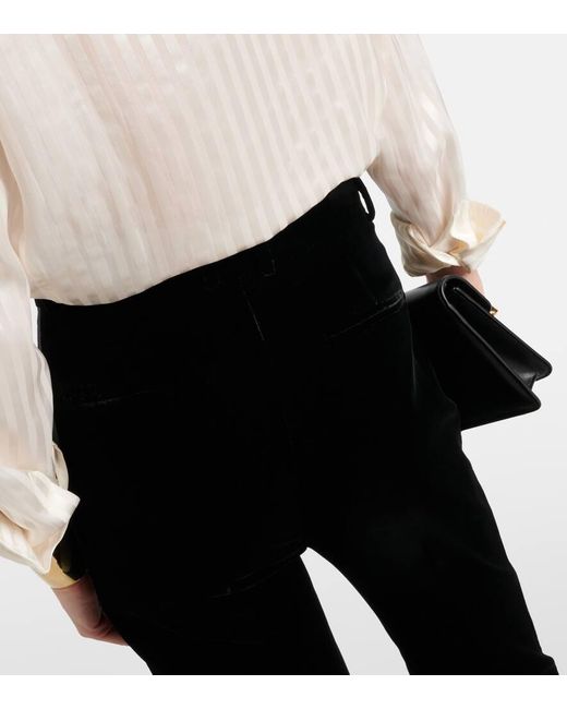 Pantalones rectos Wallis de terciopelo Tom Ford de color Black