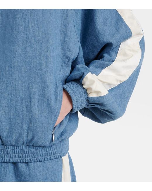 The Upside Blue Oracle Elias Hemp And Cotton Chambray Track Jacket