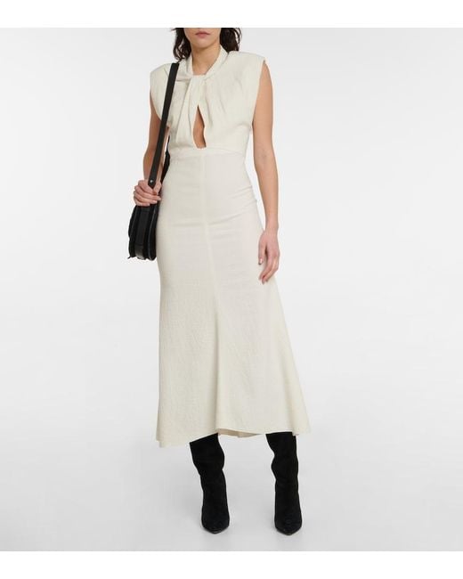 Isabel Marant White Rabea Crepe Midi Dress