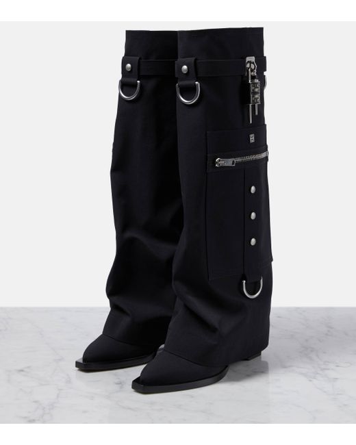 Bottes Shark Lock Cowboy avec poche et boucles Givenchy en coloris Black