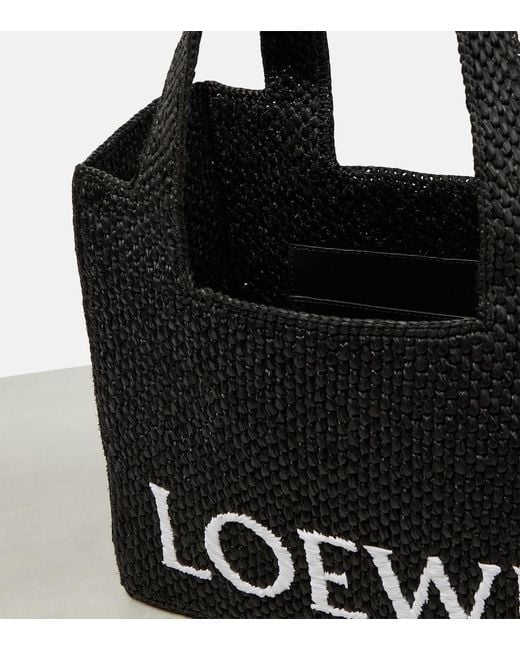 Loewe Black Paula's Ibiza Tote Bag Medium Aus Raffiabast