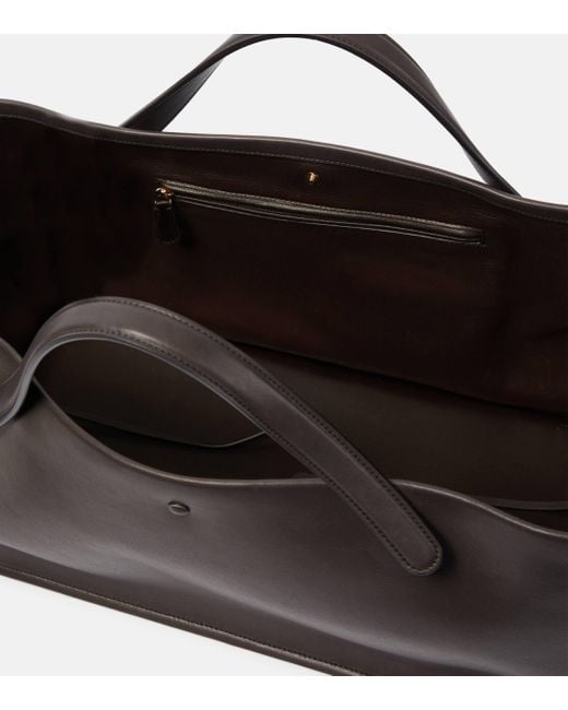 The Row Idaho Large Leather Tote Bag in Brown Lyst Australia