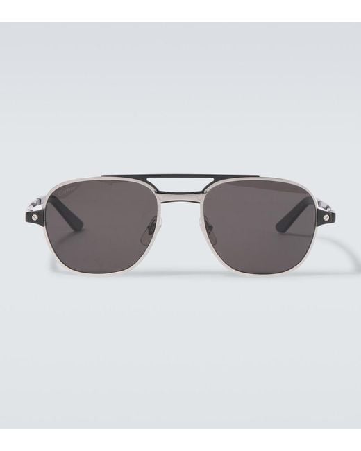 Cartier Gray Santos De Cartier Square Sunglasses for men