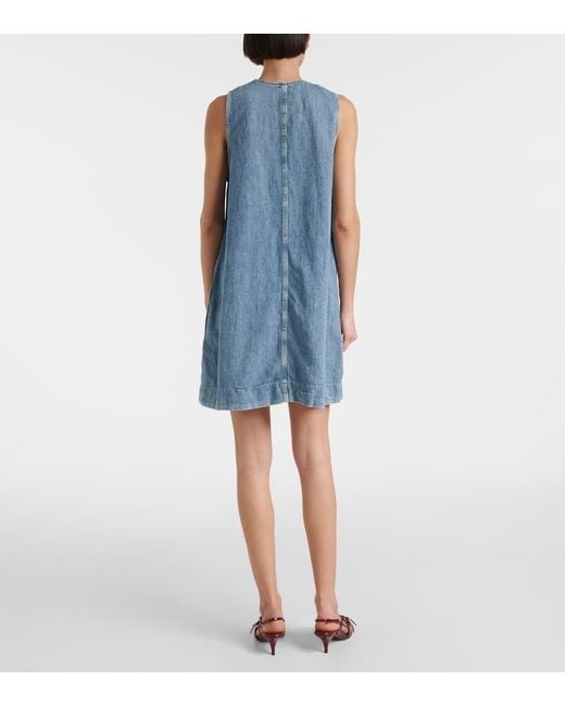 Vestido Corto De Denim 7 For All Mankind de color Blue