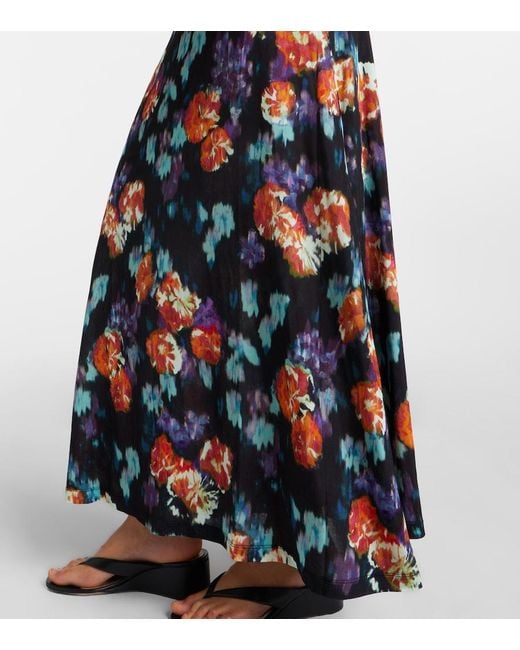 Ulla Johnson Blue Amari Printed Jersey Maxi Dress