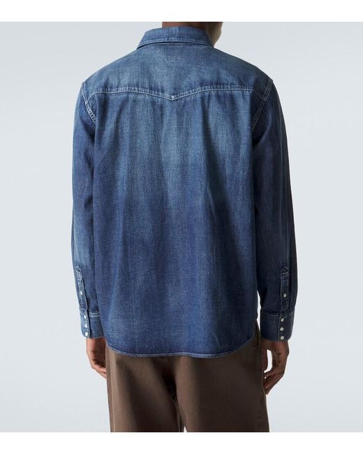 Visvim Blue Social Sculpture Faded Denim Shirt for men