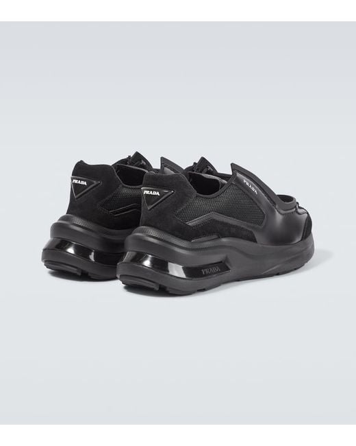 Prada Sneakers Systeme aus Leder in Black für Herren