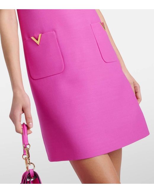 Valentino Pink Vgold Crepe Couture Minidress