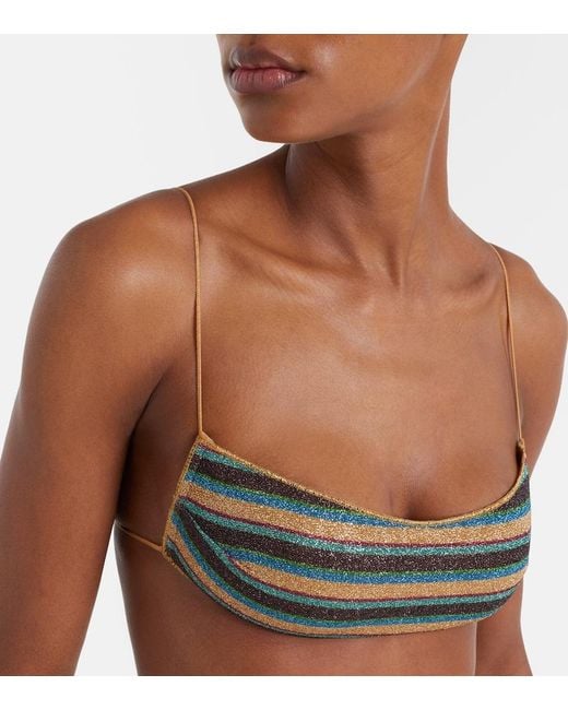 Oseree White Lumiere Striped Bikini