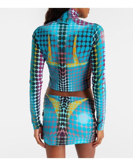 Jean Paul Gaultier Blue Re-Edition Printed Top