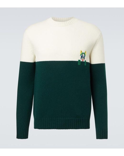 Loewe Green X Louis Wain Embroidered Wool Sweater for men