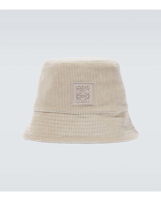 Sombrero de pescador de pana con anagrama Loewe de hombre de color Natural