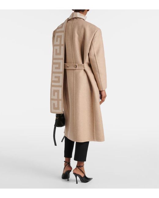 Givenchy Natural Mantel aus Wolle und Seide