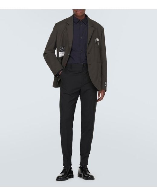 Undercover Blue Wool Tapered Pants for men