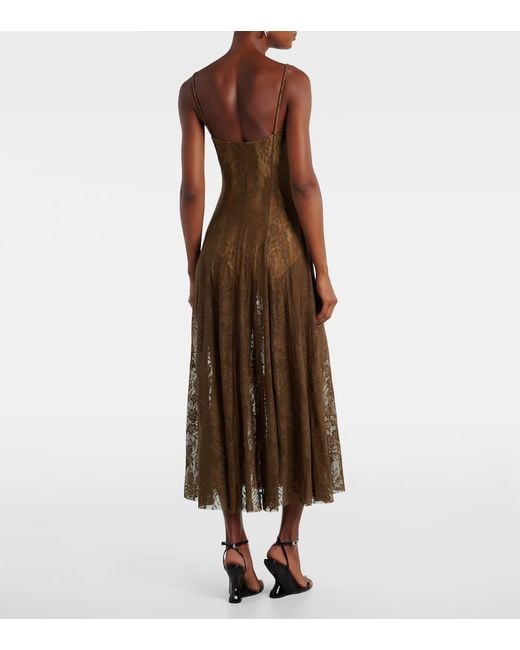 Norma Kamali Natural Lace Midi Dress