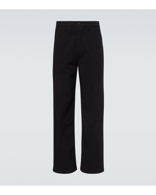 Dries Van Noten Black Cotton Straight Pants for men
